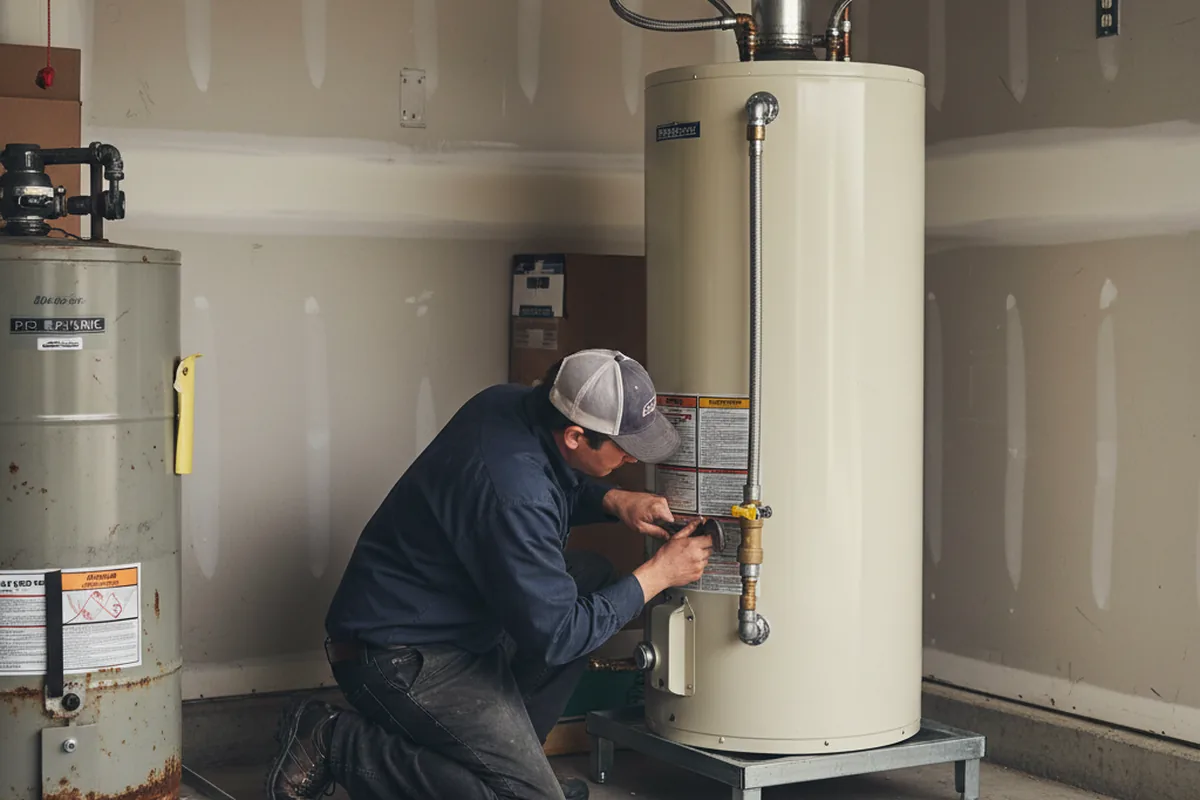 Water heater and shutoff valve replacement in Tad